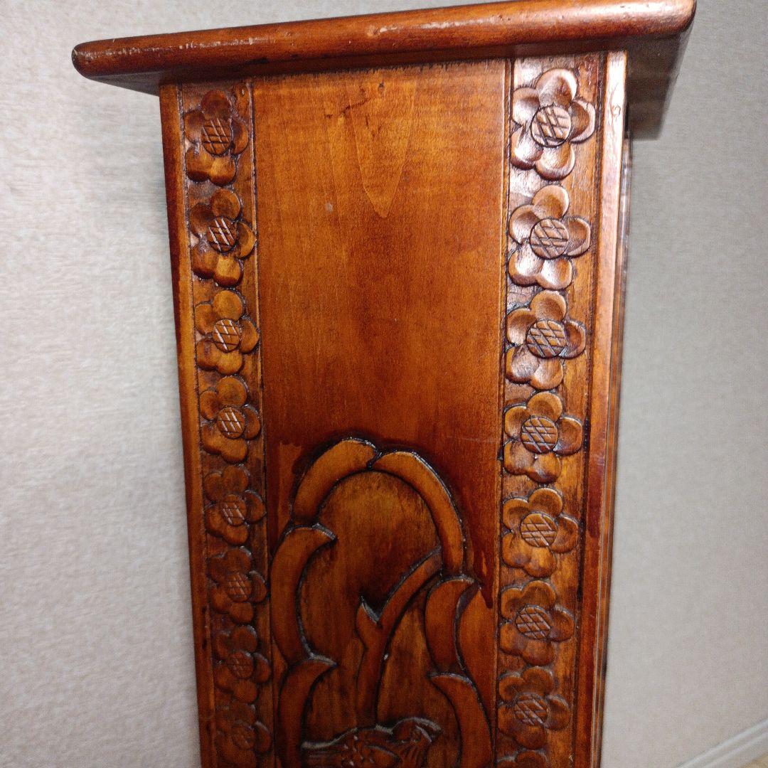 希少レア　アンティーク　木製 彫刻入り CD/DVD収納キャビネット/スタンド