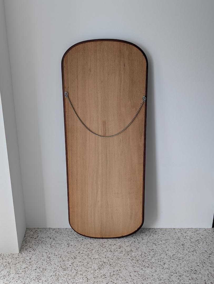 ビンテージ ラウンド ウッドフレーム ウォールミラー 壁掛鏡 北欧 美品 大きめ