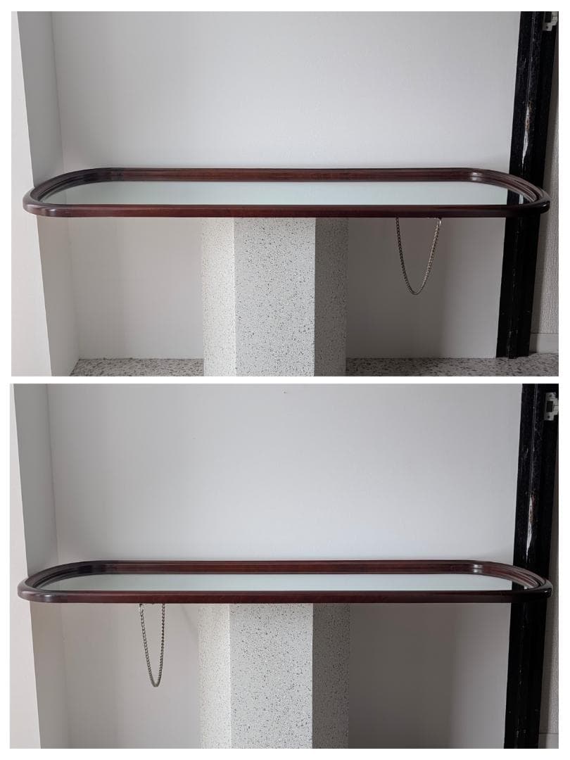 ビンテージ ラウンド ウッドフレーム ウォールミラー 壁掛鏡 北欧 美品 大きめ