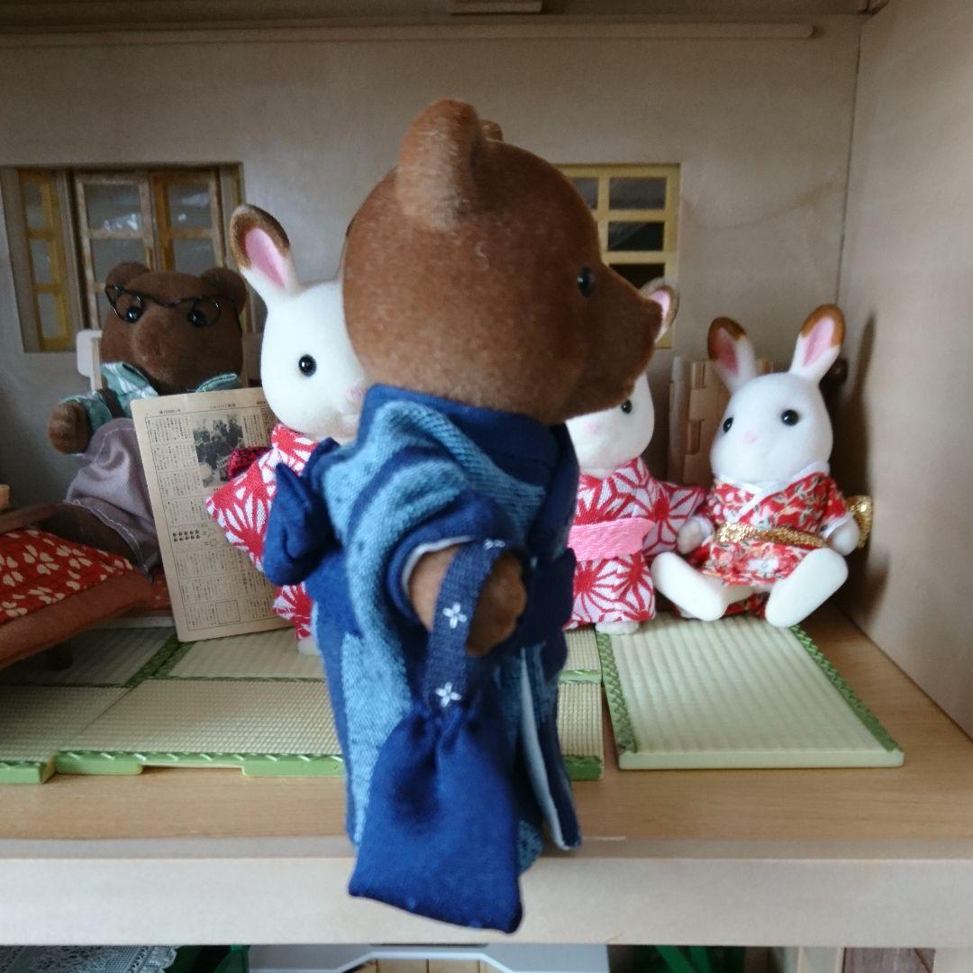シルバニアファミリー☆初期くまさんサイズの着物、巾着♪