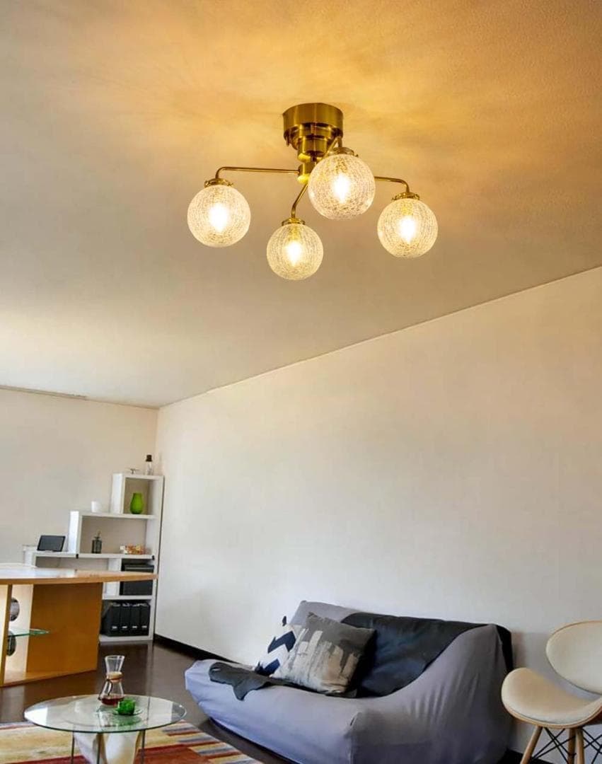 【開封・未使用】Chende シーリングライト 4灯 LED 北欧 真鍮 照明