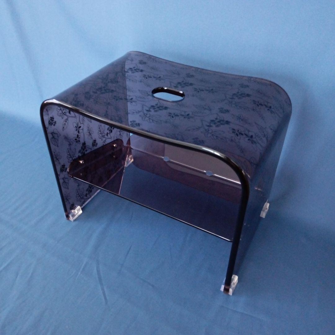 新品　アクリル　バスチェア　3点セット　クリアブラウン