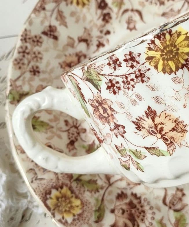 希少　美品　ジョワジールロワ　ショコラカップ　マロン　フランスアンティーク