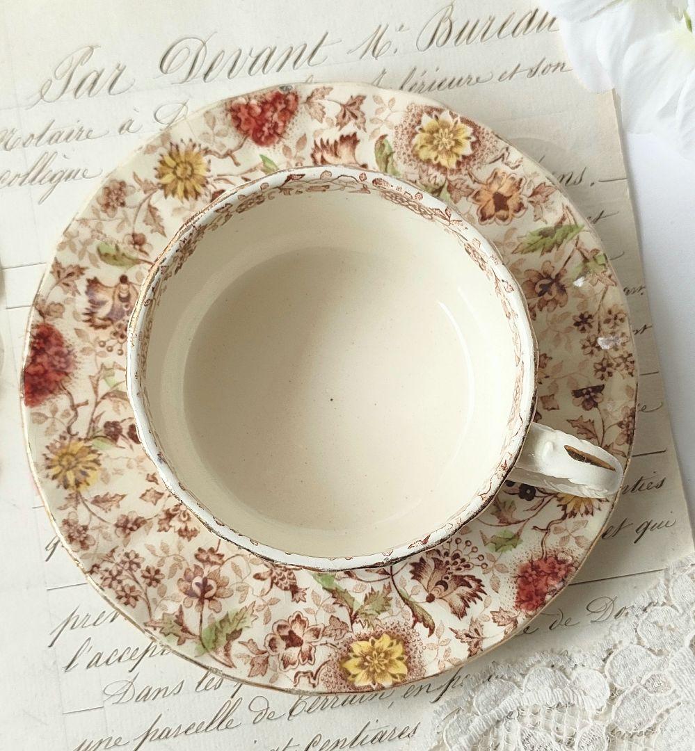 希少　美品　ジョワジールロワ　ショコラカップ　マロン　フランスアンティーク