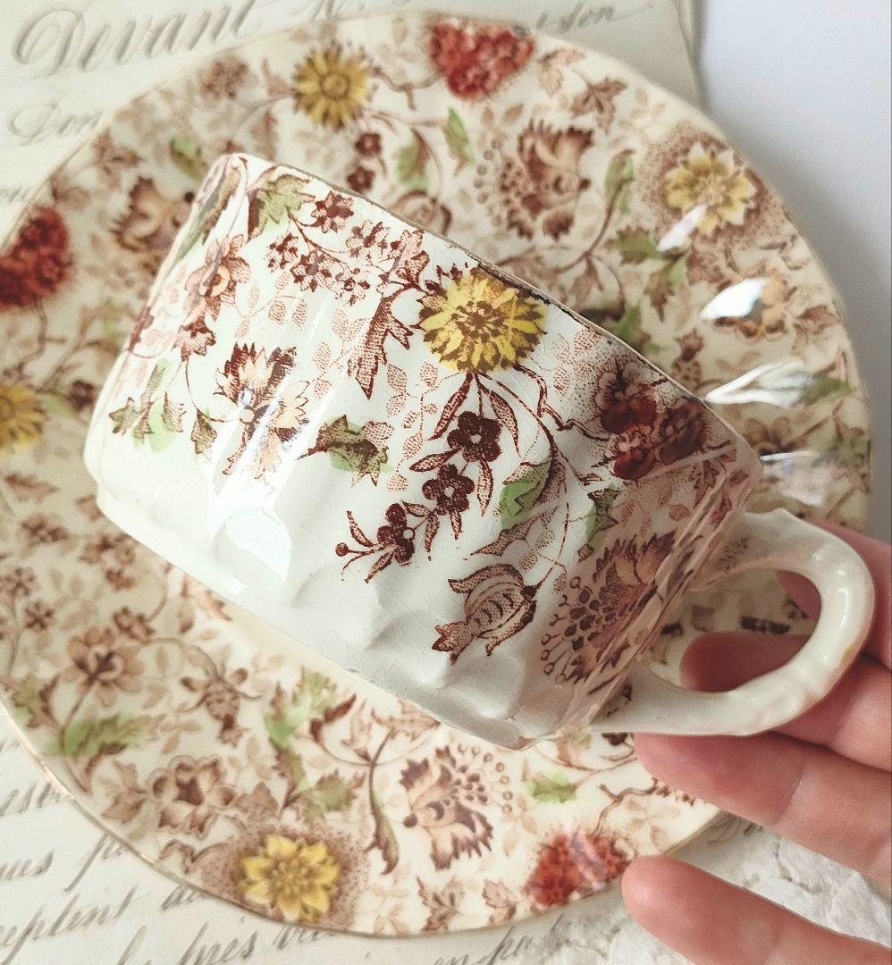 希少　美品　ジョワジールロワ　ショコラカップ　マロン　フランスアンティーク