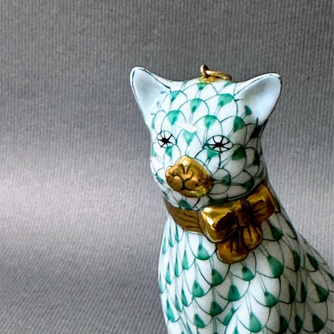 希少FIRST EDITION 初回生産　Herend フィギュリン　猫　置物