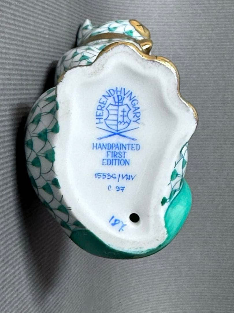 希少FIRST EDITION 初回生産　Herend フィギュリン　猫　置物