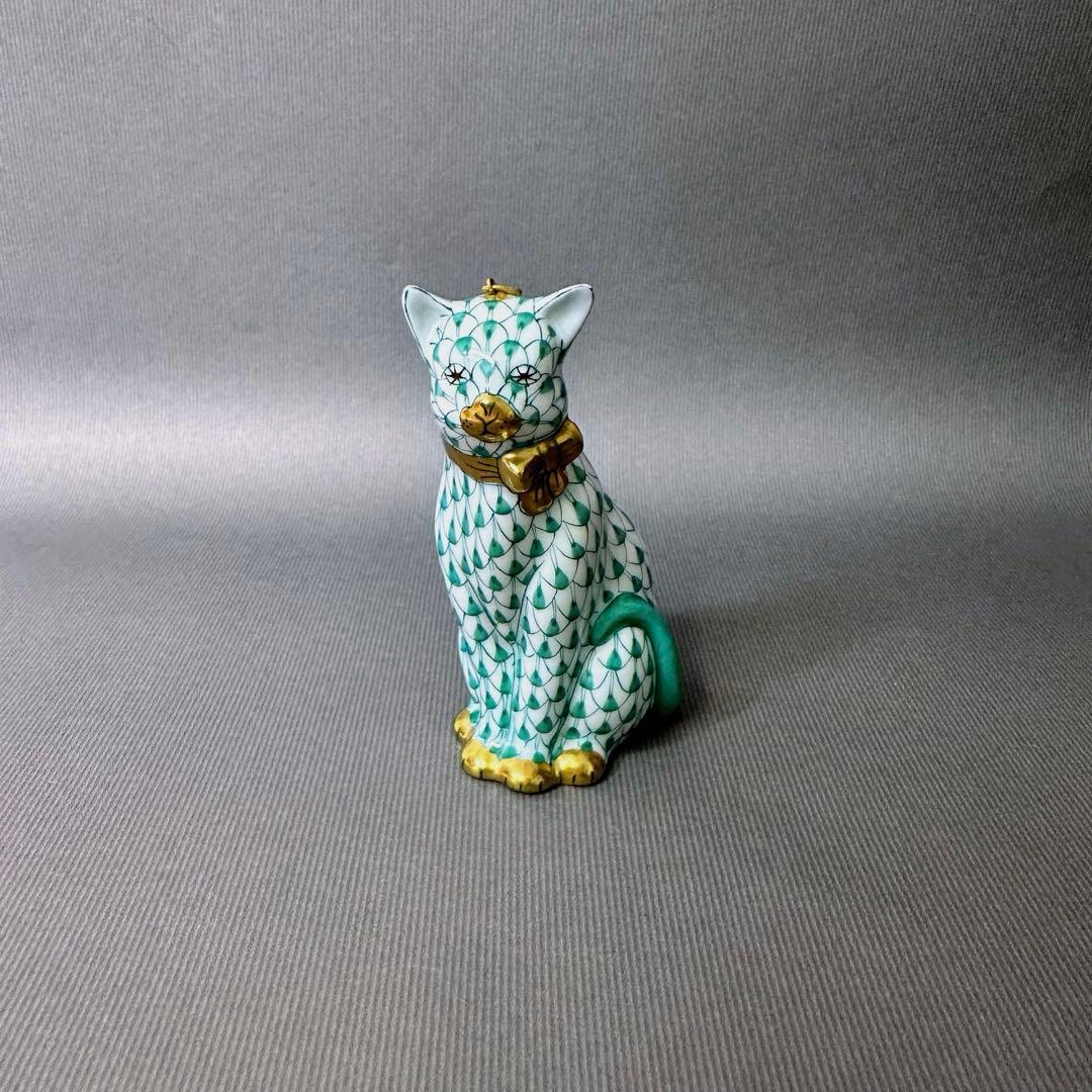 希少FIRST EDITION 初回生産　Herend フィギュリン　猫　置物