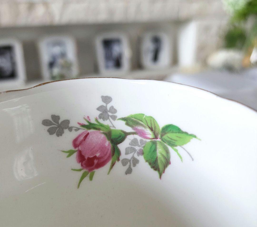 アダレイ ③ ピンク ローズ トリオ カップ プレート アンティーク