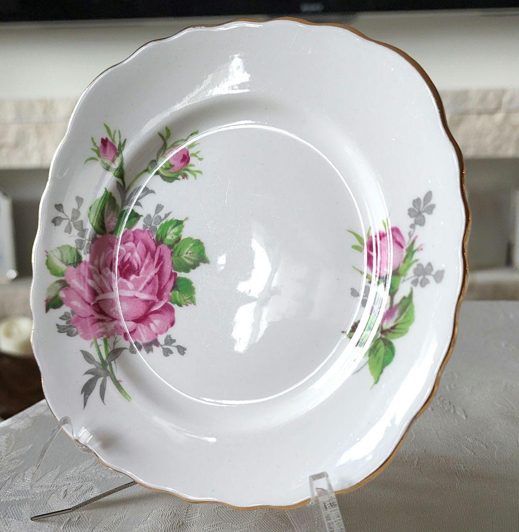 アダレイ ③ ピンク ローズ トリオ カップ プレート アンティーク