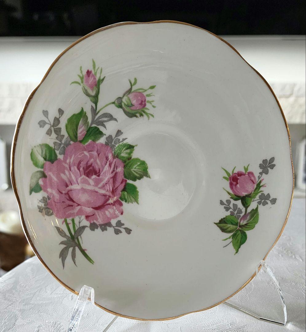 アダレイ ③ ピンク ローズ トリオ カップ プレート アンティーク