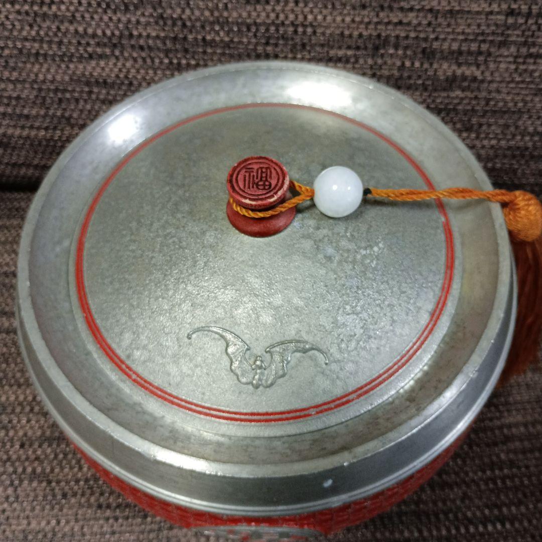 純錫製 1.3kg ティーキャディー 高級茶筒