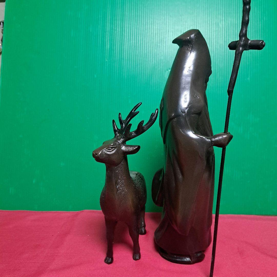 床の間　置物 寿老人鹿　インテリア　ヴィンテージ