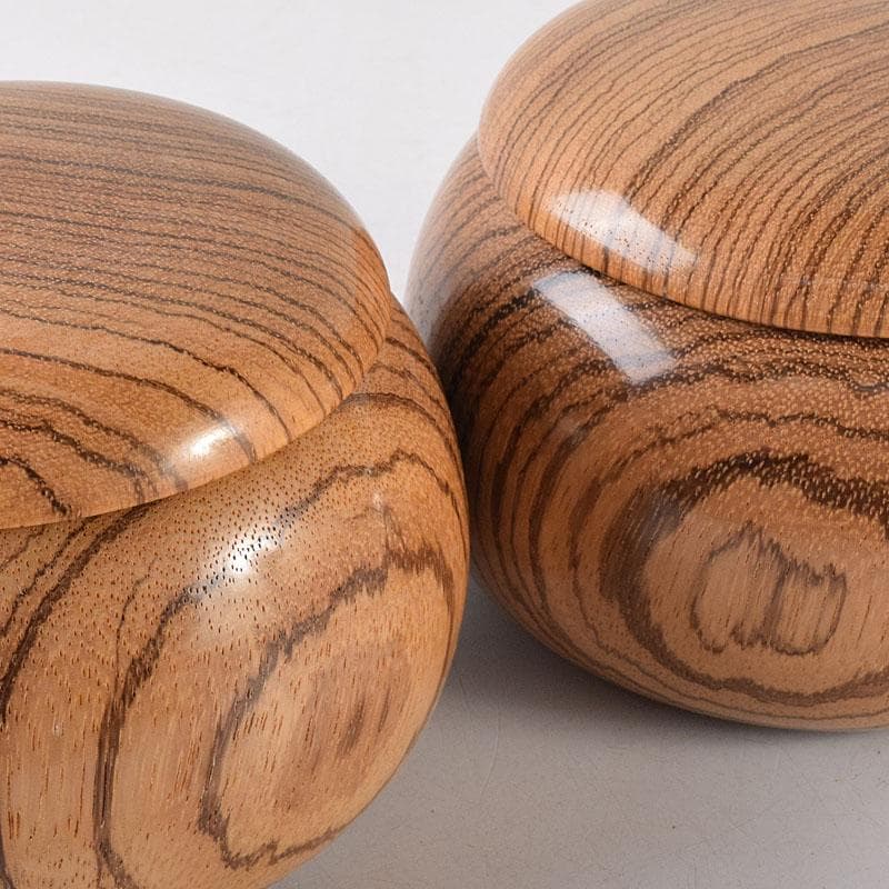 くずもち　碁石　本蛤碁石　那智黒碁石　碁笥　一套　時代箱付　M　R8687