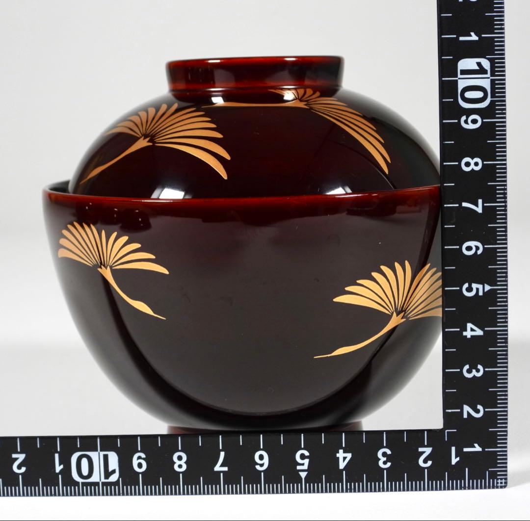 【らいおん】塗師 哲舟 蒔絵師 光峯 輪島屋本店造 輪島塗吸物椀 五客共箱