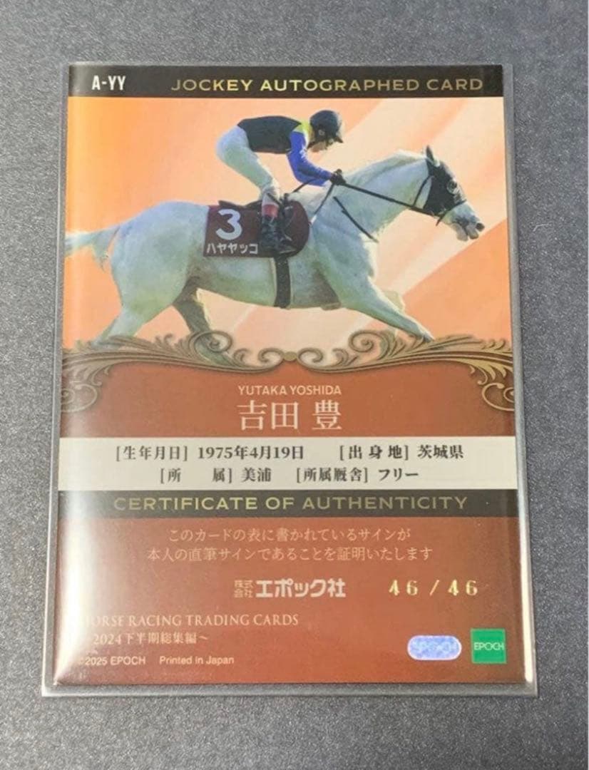 ホースレーシング カード ハヤヤッコ 吉田豊 46/46 ラストナンバー