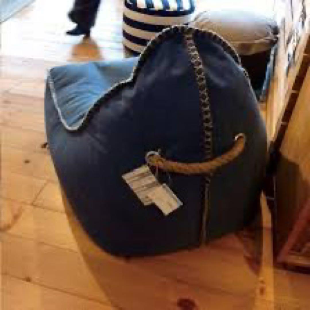 Nora. andg ブッバ ソファ ネイビー 
ビーズクッション デニム風