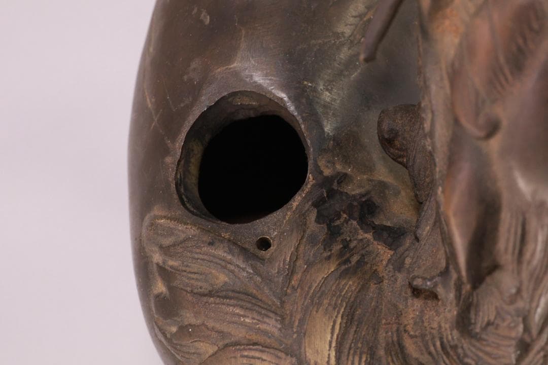 古美術品　時代　古銅　麒麟形香炉　高29.5㎝　神獣 置物 金属工芸 BJ164