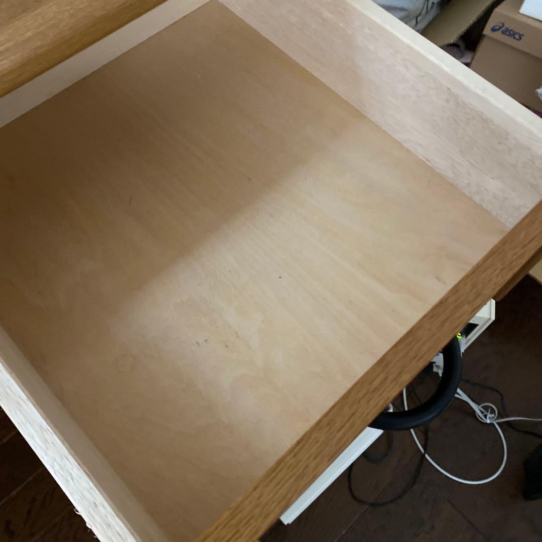 木製 L字型パソコンデスク 引き出し4段　　開き戸棚一個