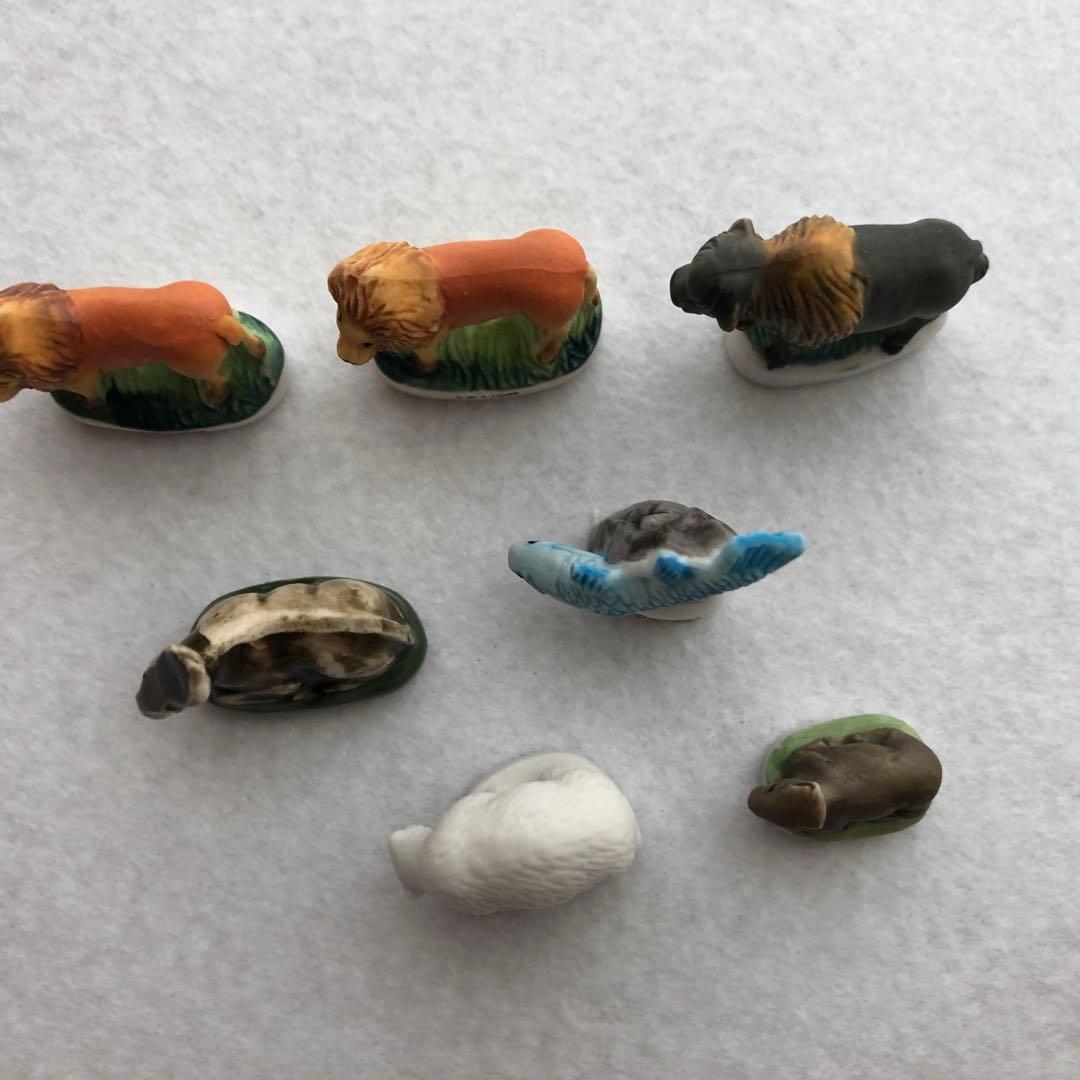 フランスアンティーク　フェーブ　動物、魚柄　7個セット