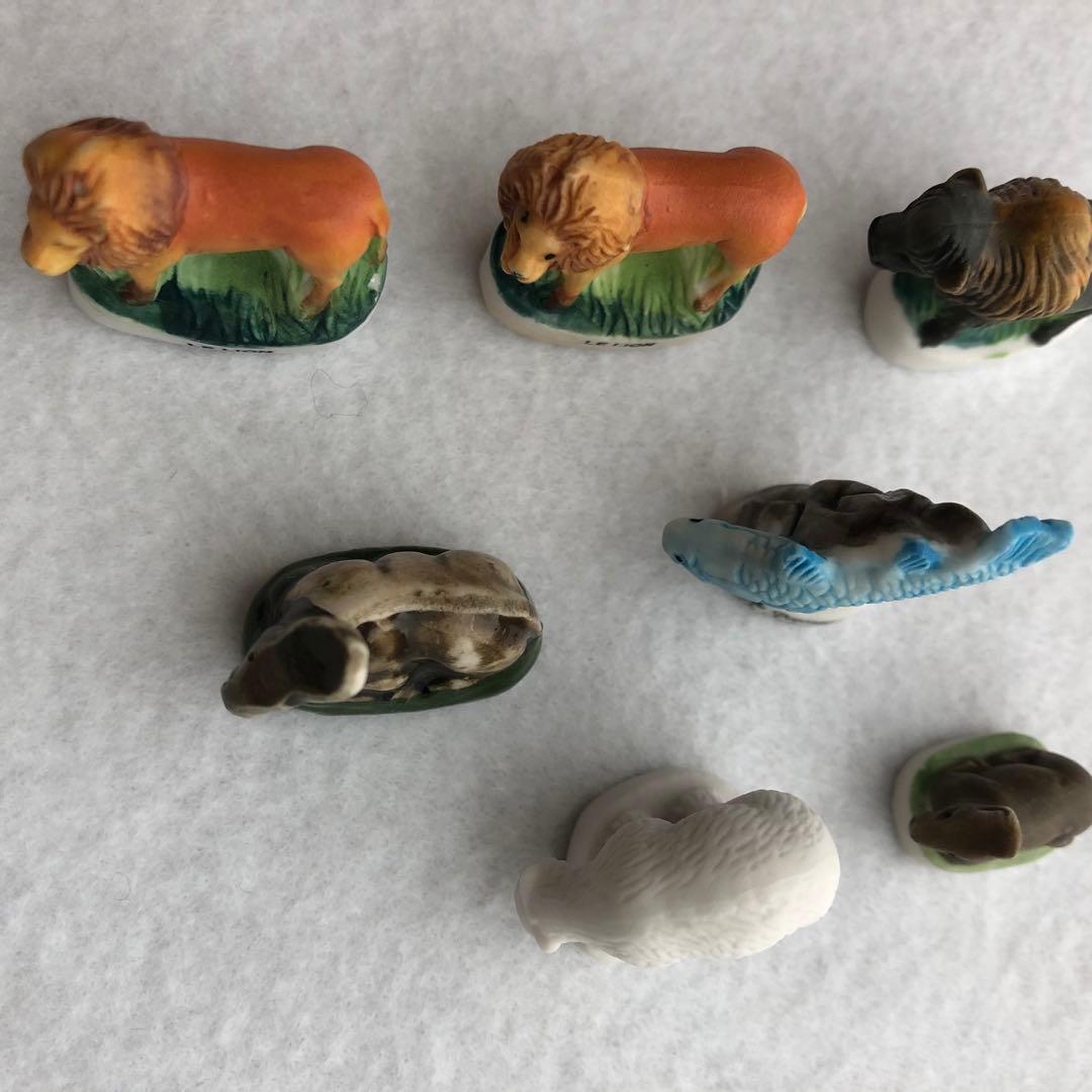 フランスアンティーク　フェーブ　動物、魚柄　7個セット
