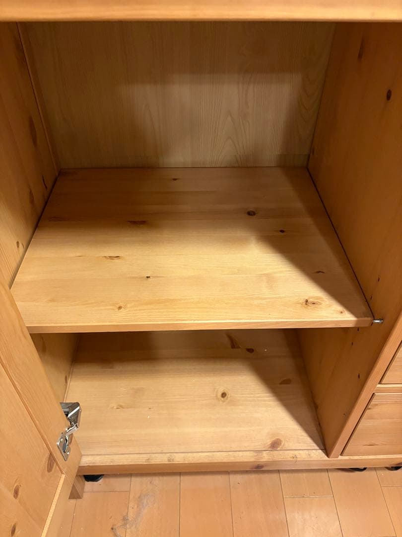 ナチュラルウッド 食器棚 引き出し付き