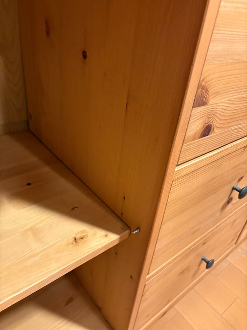 ナチュラルウッド 食器棚 引き出し付き