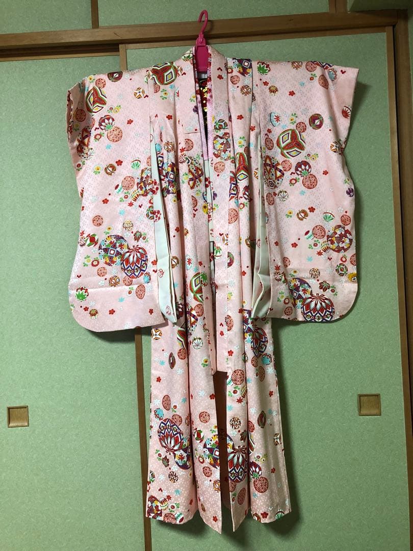 七五三　七歳　千總　小紋　四つ身、袋帯セット