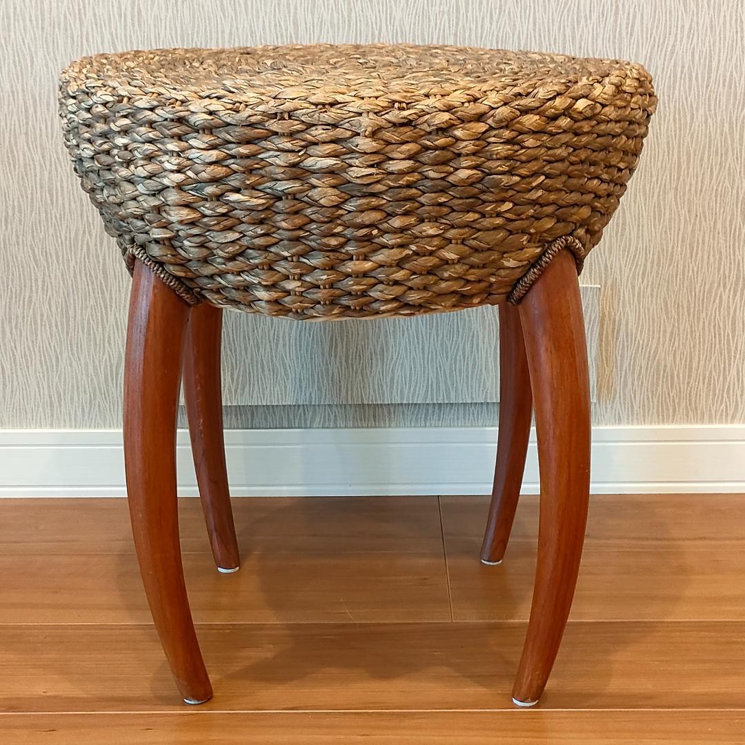 アジアン家具　スツール　ローテーブル　ラウンド　2台セット