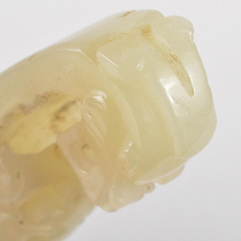 中国 玉石白玉彫刻 龍刻 帯鉤 筆架 置物 V R7200 - メルカリ