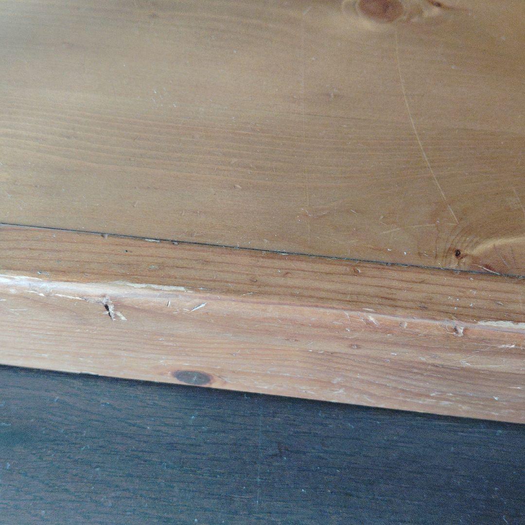 木製ローテーブル ガラス天板 引き出し付き