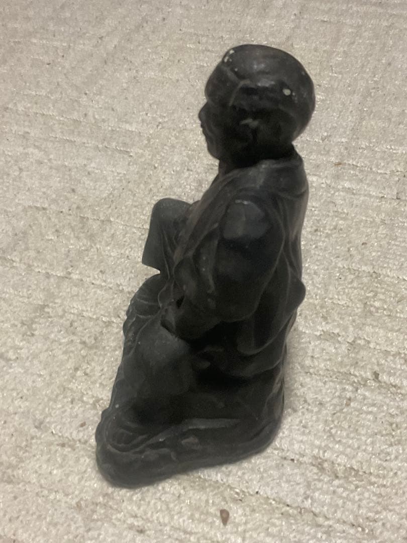 陶器製／清水の次郎長像。縁起物・歴史上人物。【箱無し　現状】