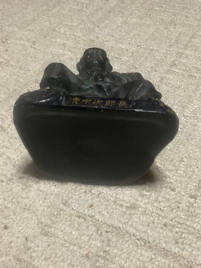 陶器製／清水の次郎長像。縁起物・歴史上人物。【箱無し　現状】
