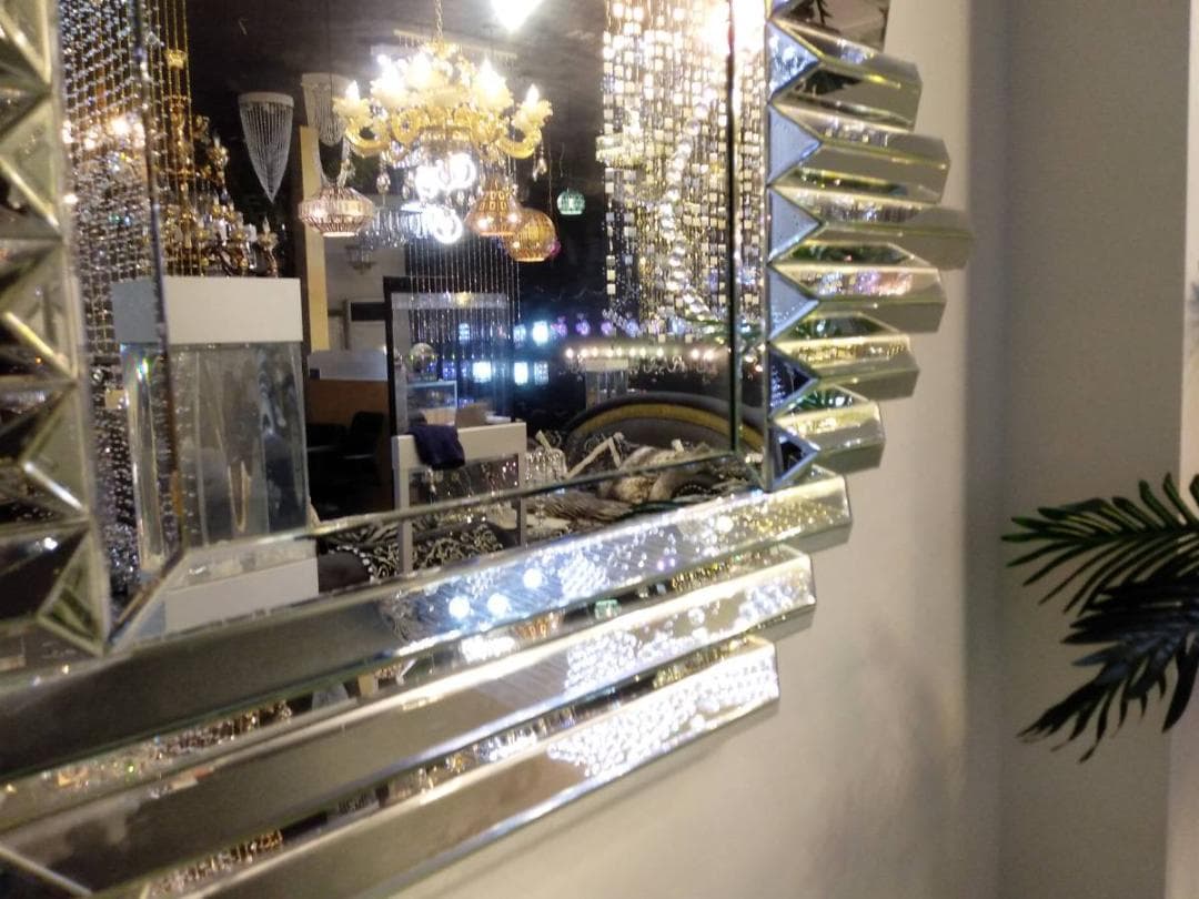 デザイン ウォールミラー 菱形 リビングスタジオ 鏡 クラシック 洋風