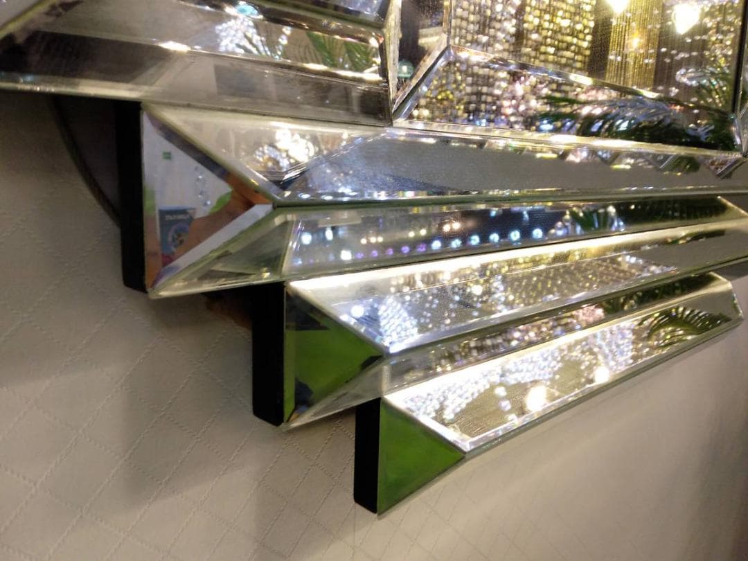 デザイン ウォールミラー 菱形 リビングスタジオ 鏡 クラシック 洋風