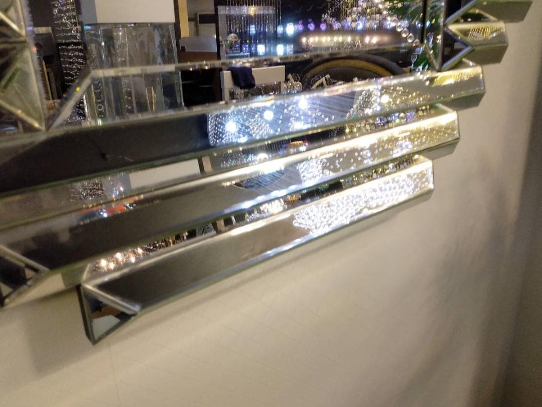 デザイン ウォールミラー 菱形 リビングスタジオ 鏡 クラシック 洋風