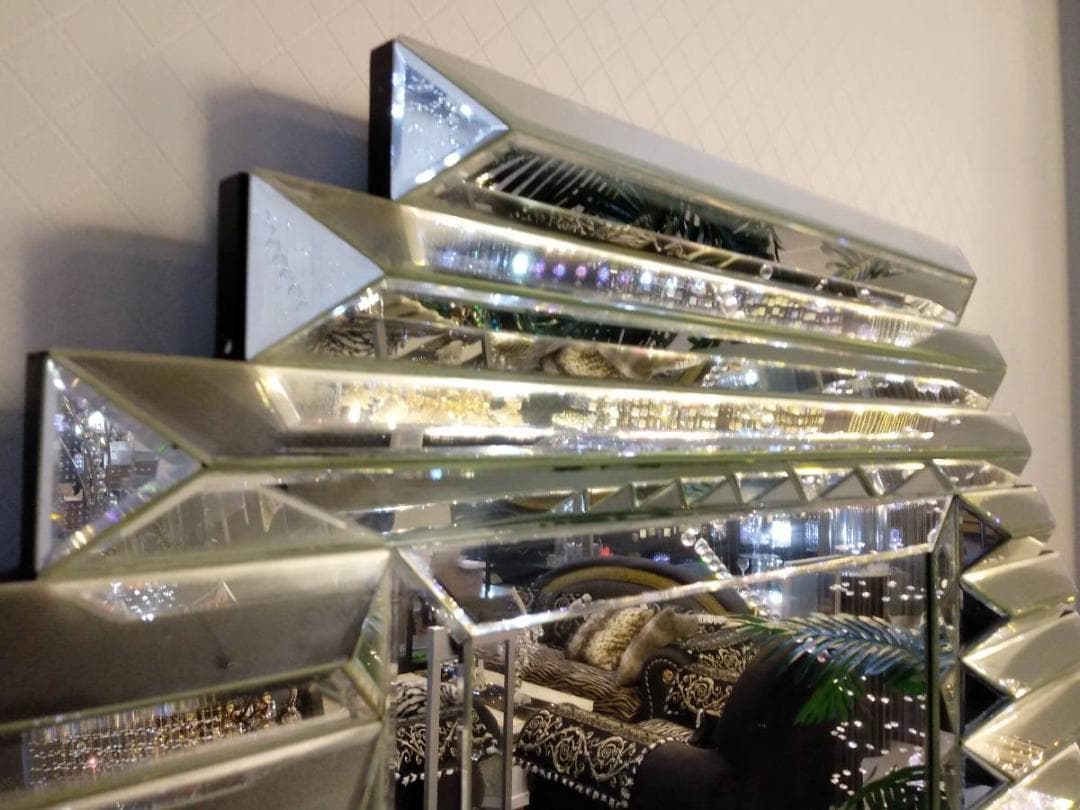 デザイン ウォールミラー 菱形 リビングスタジオ 鏡 クラシック 洋風