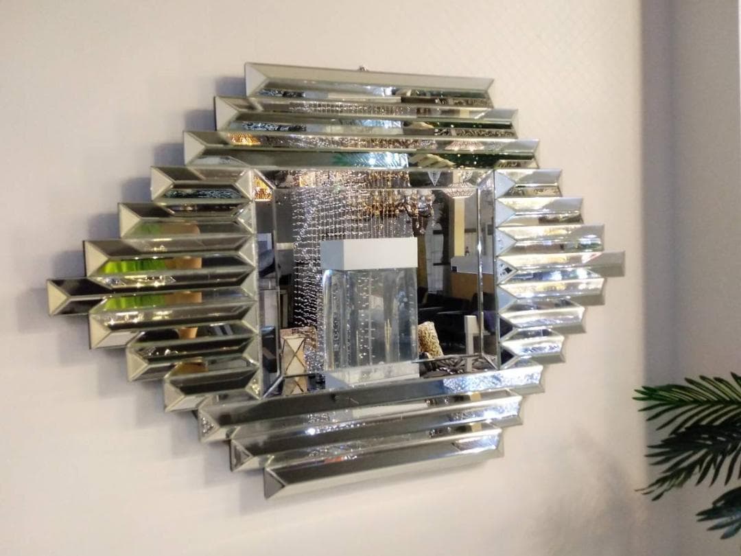 デザイン ウォールミラー 菱形 リビングスタジオ 鏡 クラシック 洋風