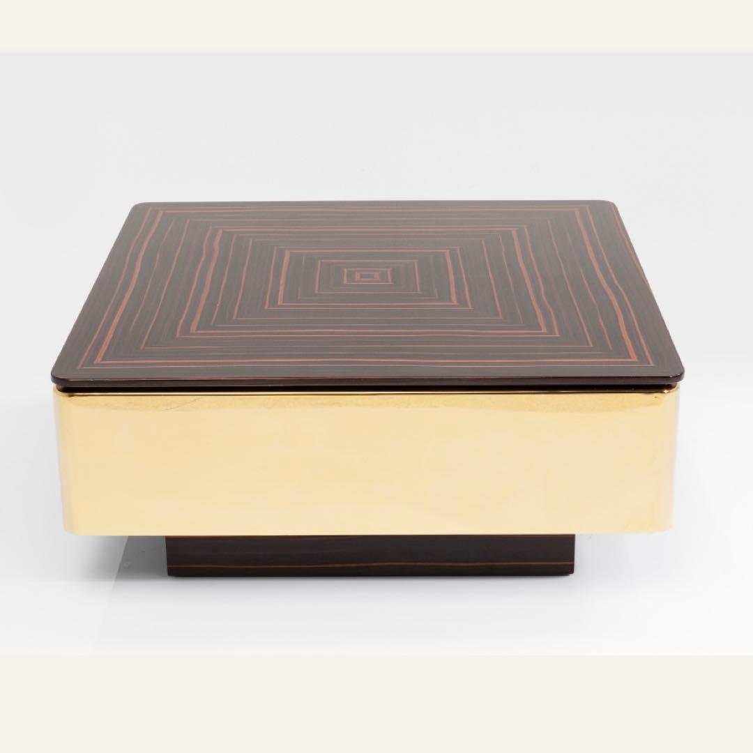 カレ kare コーヒーテーブル ボストン 80cm ゴールド ブラウン