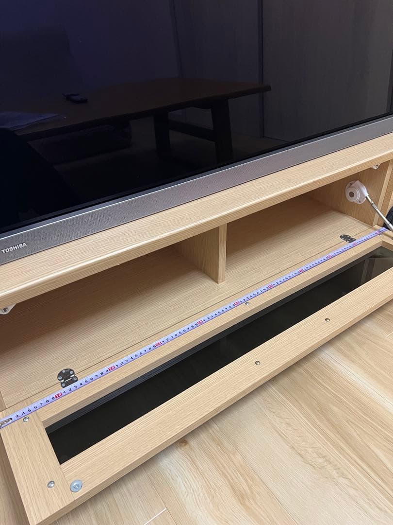 ニトリ　木製テレビ台 モダンデザイン 収納付き