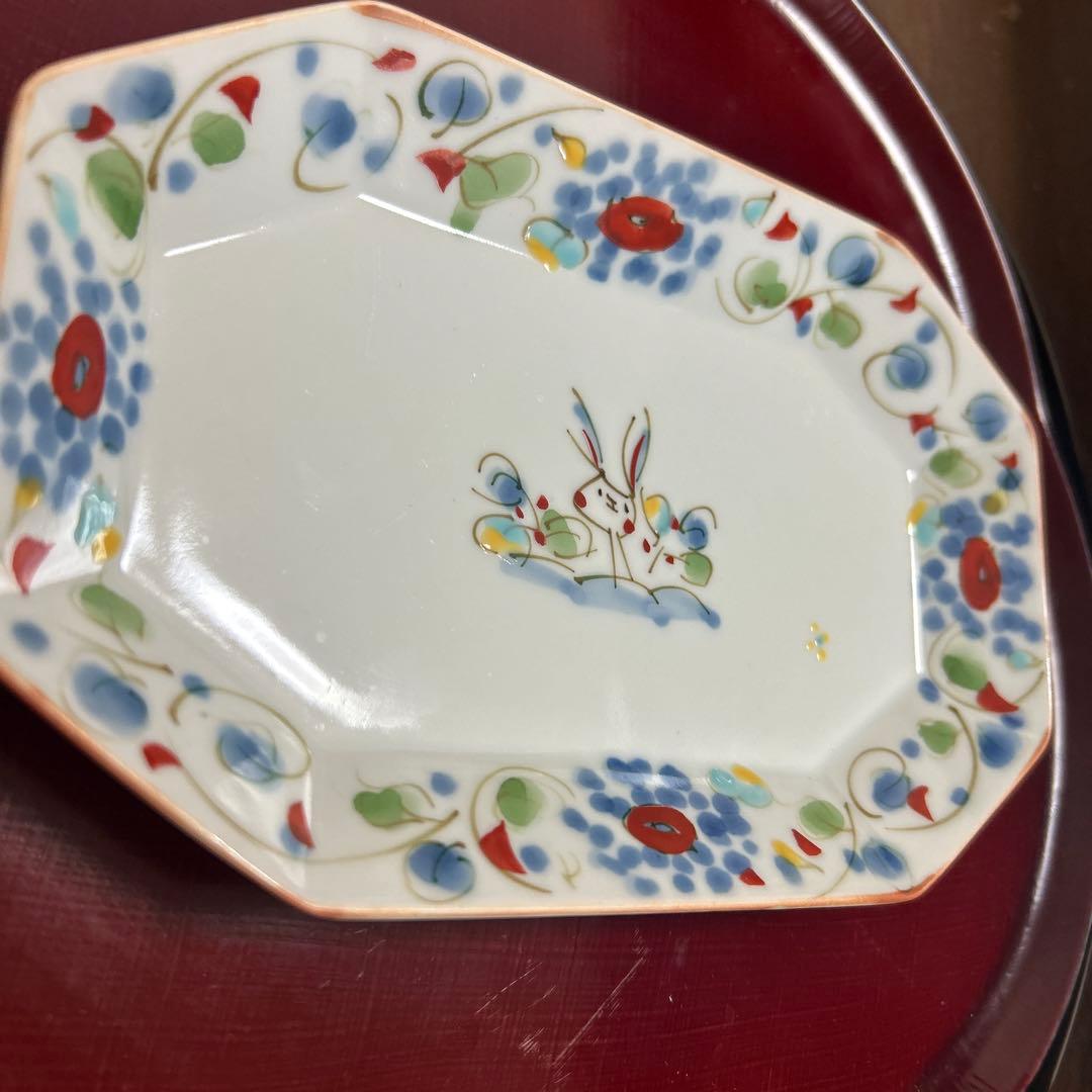 作家　陶芸作家　空萌工房 うさぎ 田口紀美子　八角皿