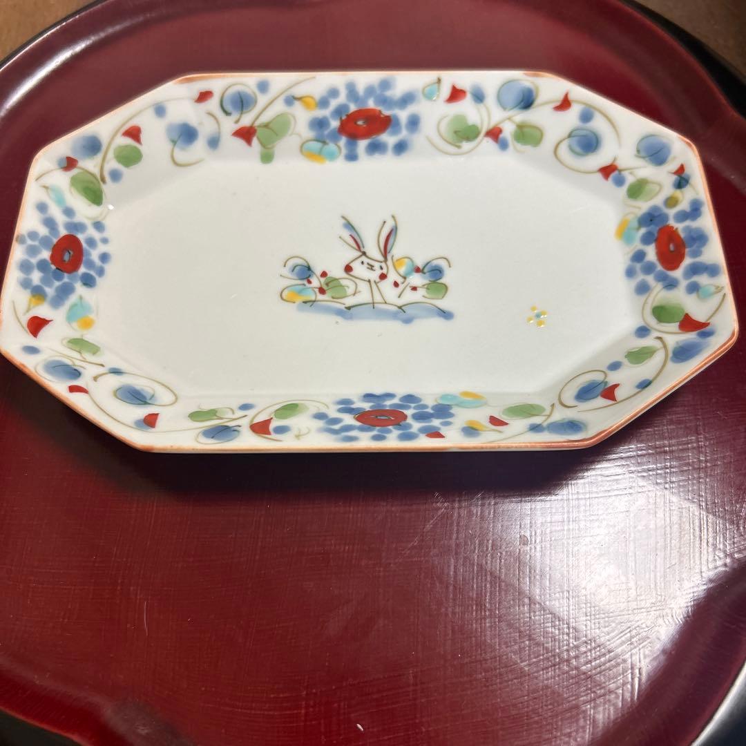 作家　陶芸作家　空萌工房 うさぎ 田口紀美子　八角皿