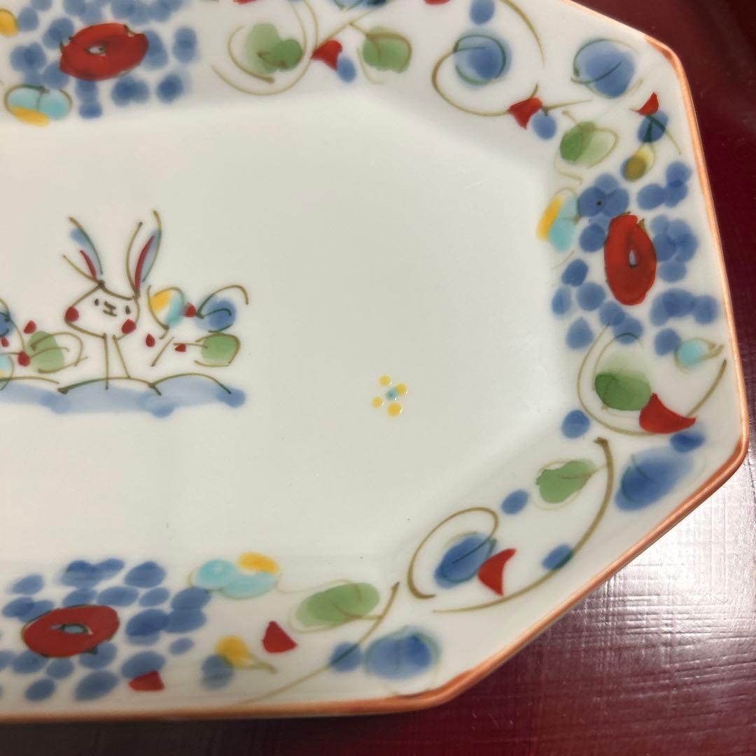 作家　陶芸作家　空萌工房 うさぎ 田口紀美子　八角皿