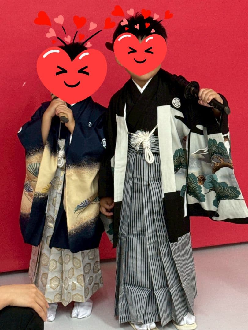 羽織、袴、長襦袢、草履正絹　七歳