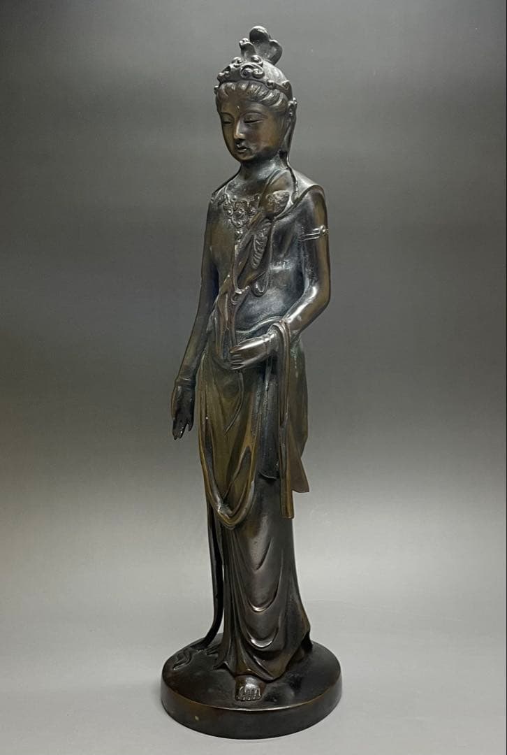 高村光雲 原型 聖観音像 立像 銅製 38cm 3.2kg 仏像 共箱 n9 - メルカリ