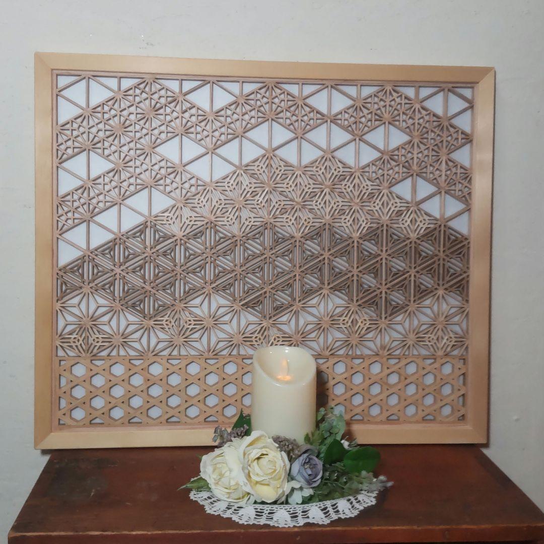 t*i様 組子 組子細工 富士山 衝立 職人技 日本 オブジェ アート 飾り物