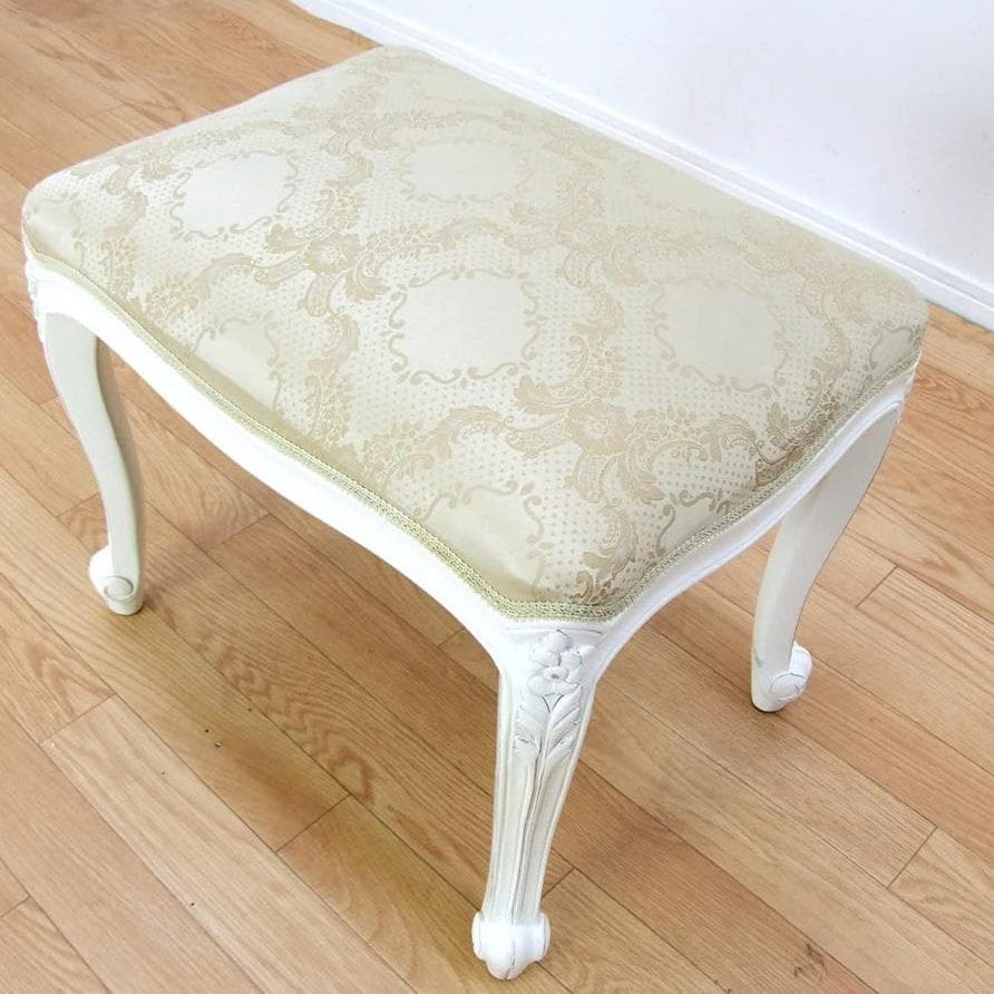 スツール 腰掛椅子 猫脚 ホワイト アイボリー