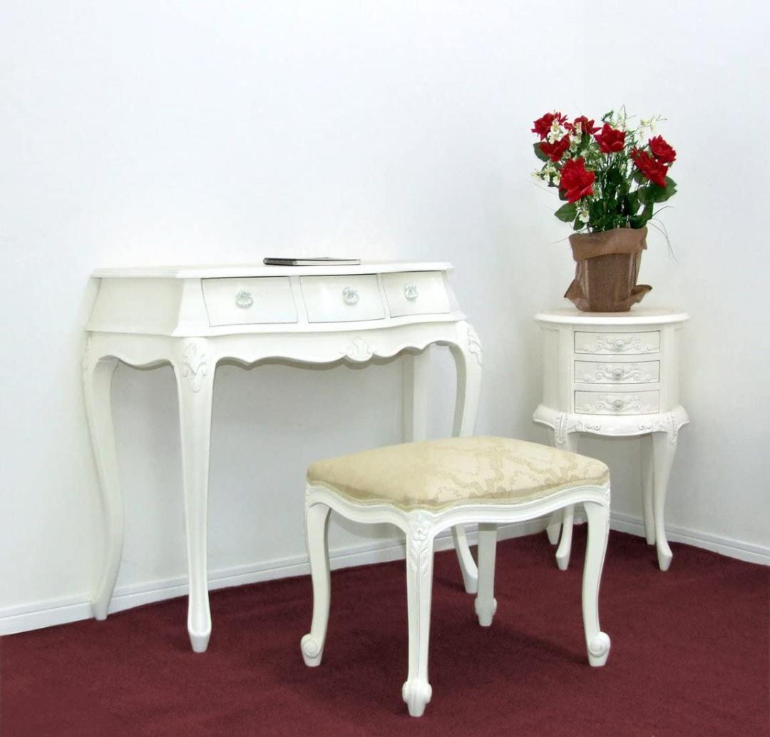 スツール 腰掛椅子 猫脚 ホワイト アイボリー