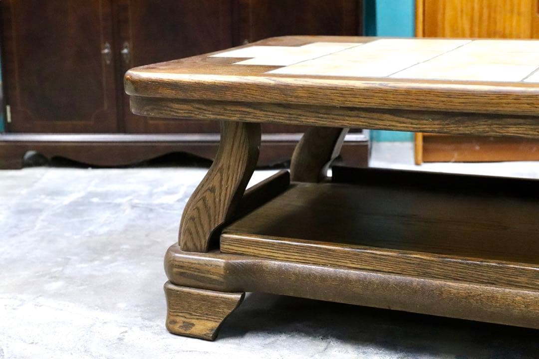 GMIK497○オランダ ダッチカントリースタイル タイルトップ センターテー