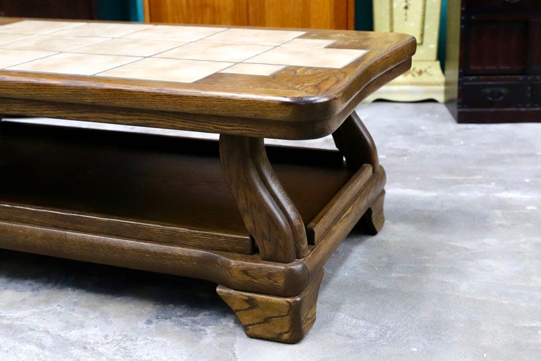 GMIK497○オランダ ダッチカントリースタイル タイルトップ センターテー